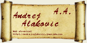 Andrej Alaković vizit kartica